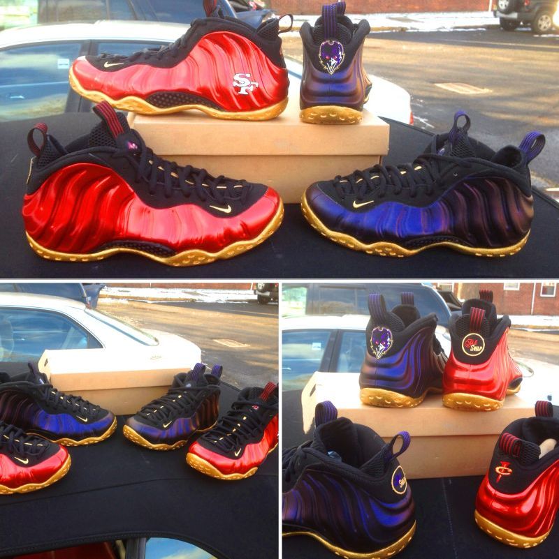 Nike Air Foamposite One Ravens 49ers Customs 01