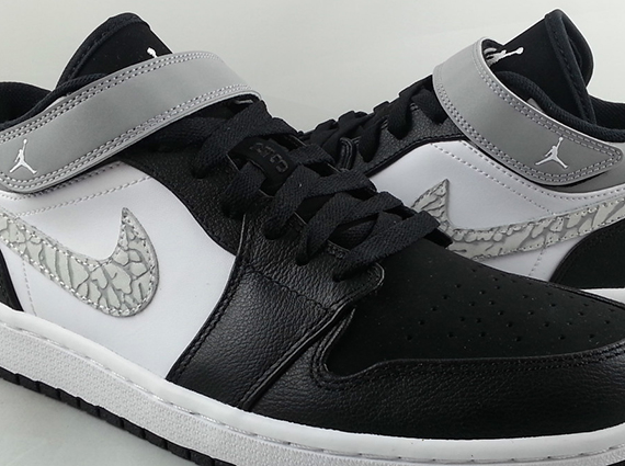Air Jordan 1 Strap Low - Black - Matte Silver - White