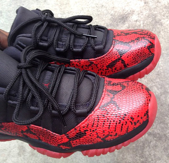 Air Jordan Xi Low Red Python Customs 1