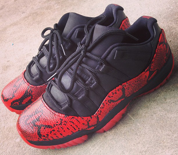 Air Jordan Xi Low Red Python Customs 2