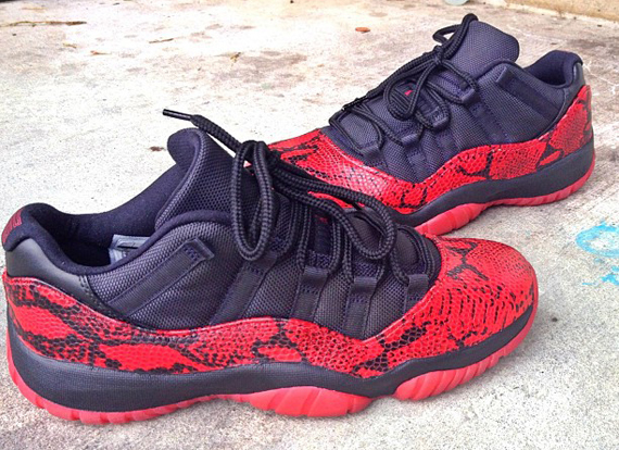 Air Jordan Xi Low Red Python Customs 3