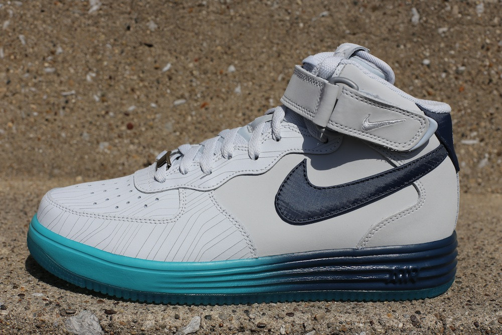 Nike Lunar Force 1 Lthr Pure Platinum Squadron Blue Sport Turquoise 1