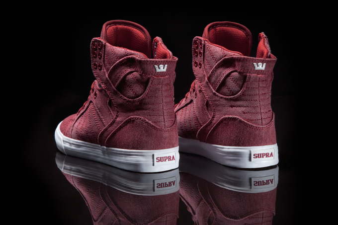 Supra Skytop Burgundy Canvas 2
