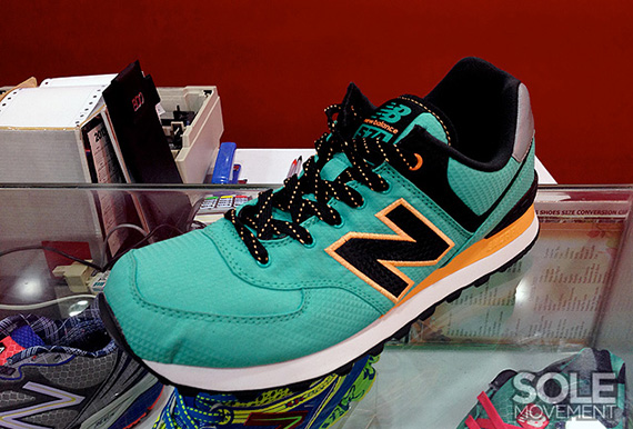 New Balance 574 Windbreaker Teal Orange