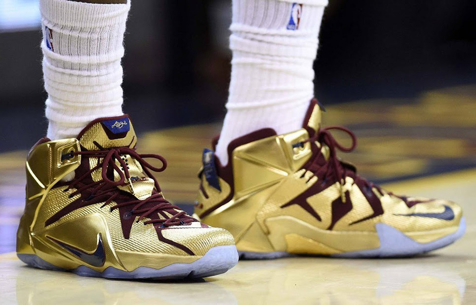 Nike Lebron 12 Gold Pe 2015 Nba Finals