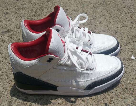 Air Jordan Iii Retro 88 White Croc Customs 1