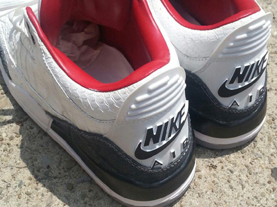 Air Jordan Iii Retro 88 White Croc Customs 3
