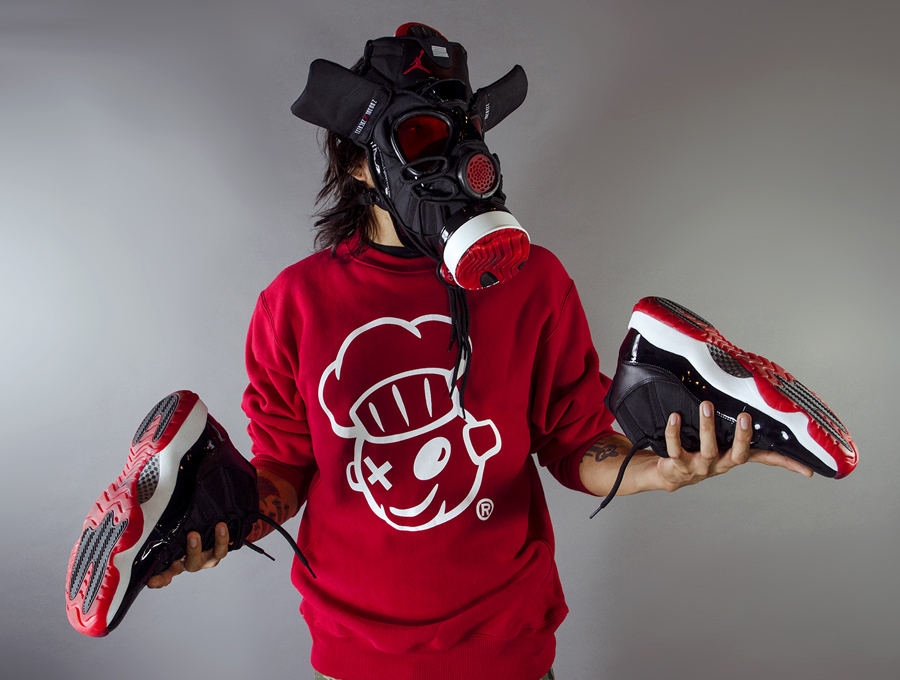 Air Jordan XI "Bred" Gas Mask by Freehand Profit