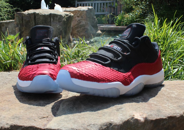 Air Jordan XI Low “Red Python” Customs by CMB Kicks