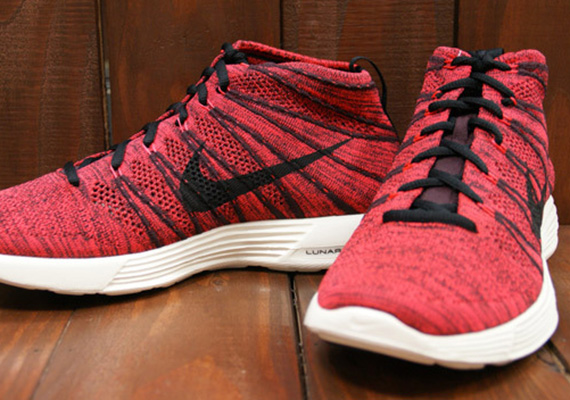 Nike Lunar Flyknit Chukka - Deep Burgundy - Black - Bright Crimson