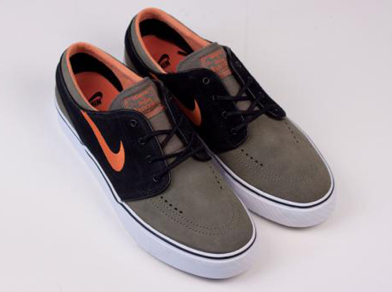 Nike Sb Stefan Janoski Sneaker Medium Olive Urban Orange Black