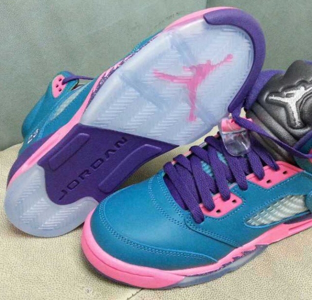 Air Jordan V Gs Blue Pink Purple 02