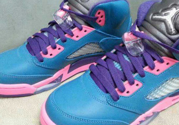 Air Jordan V Gs Blue Pink Purple