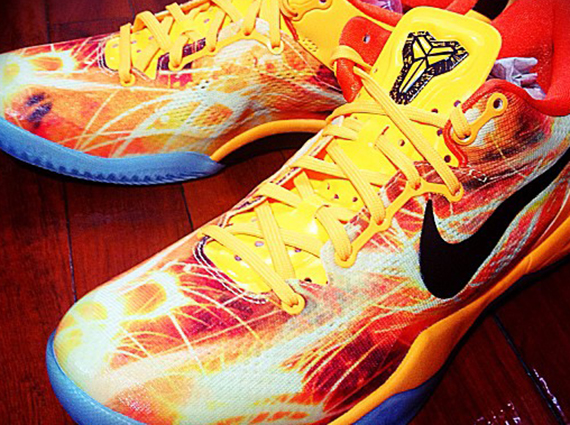 Kobe 8 Spark Yellow Red Sneakers