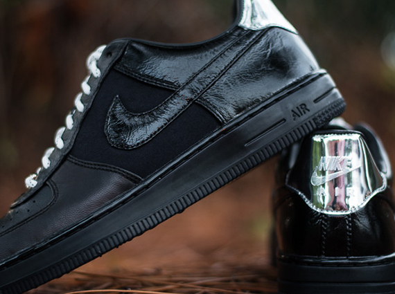 Nike Air Force 1 Downtown Black Metallic Silver