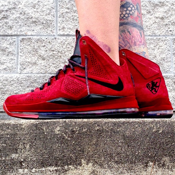 Red Wine Suede Lebron X Ext Customs 3