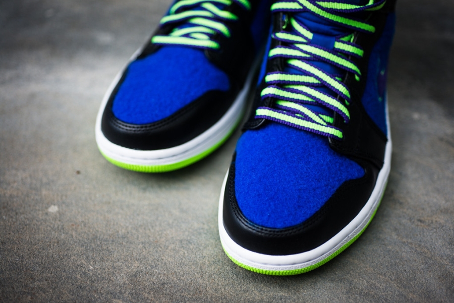 Air Jordan 1 Mid Black Court Purple Flash Lime Available 01