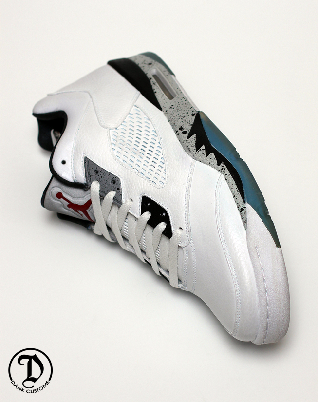 Air Jordan V Low White Cement Customs 01