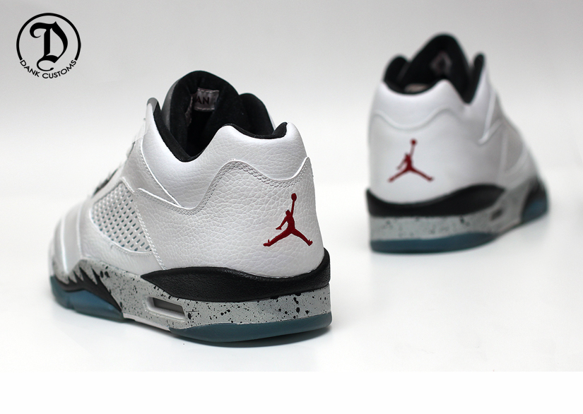 Air Jordan V Low White Cement Customs 03