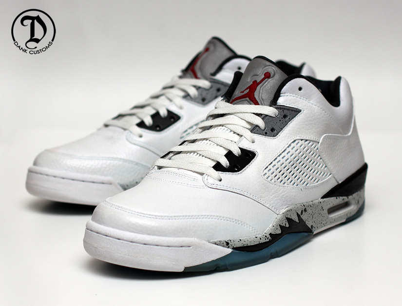 Air Jordan V Low White Cement Customs 04