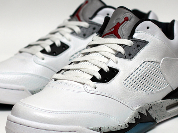 Air Jordan 5 Low "White/Cement" by Dank Customs