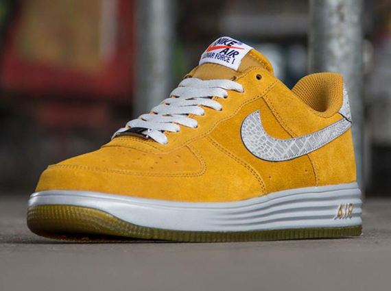 Lunar Force 1 Croc Reflect Gold Suede 3