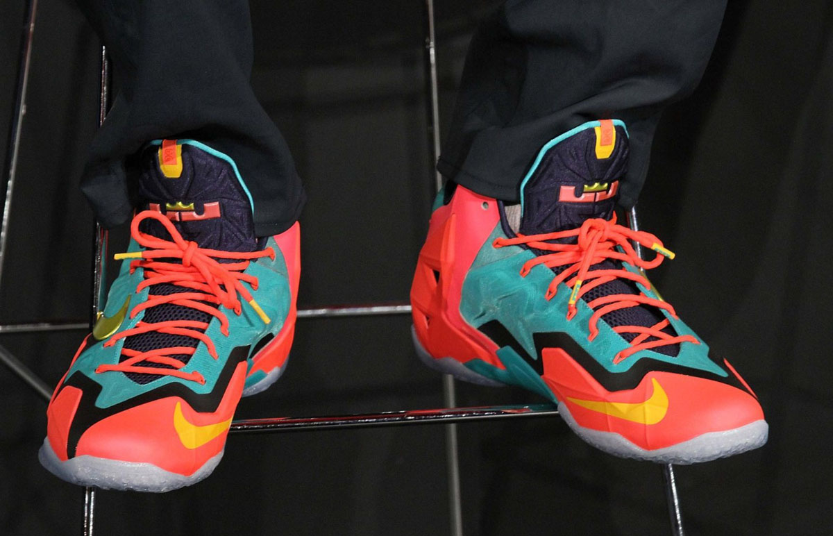 Nike Lebron 11 Red Teal Purple Pe