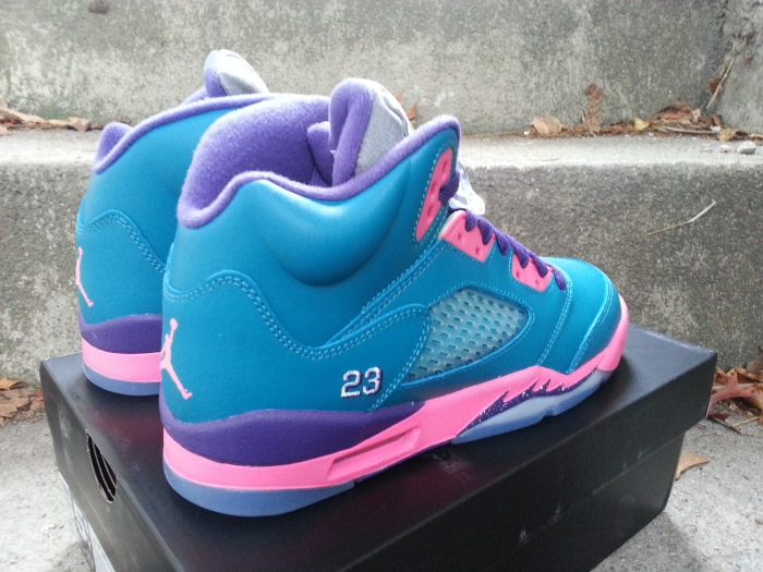 Air Jordan 5 Gs Tropical Teal Club Pink Purple 05