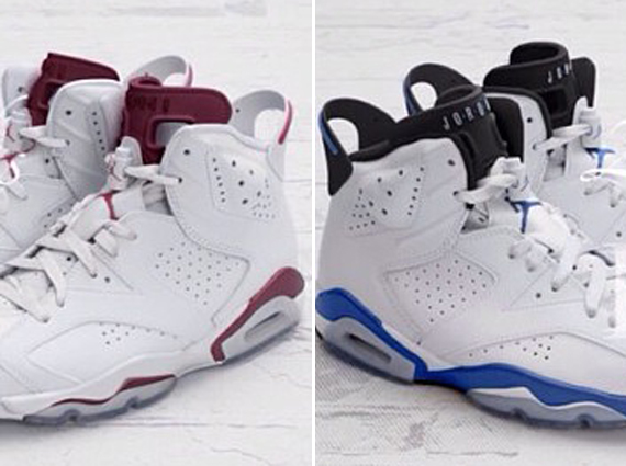 Air Jordan 6 "Maroon" + "Sport Blue" - 2014 Retro