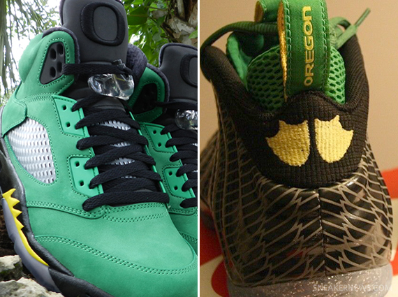 Air Jordan 5 + Nike Air Foamposite One "Oregon Ducks" to Release?