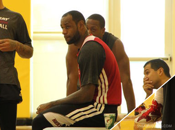 LeBron James in Nike LeBron 11 “White/Red” PE