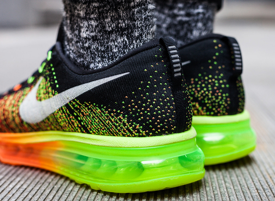 Nike Flyknit Air Max - Atomic Orange - Volt - Electric Green - Black
