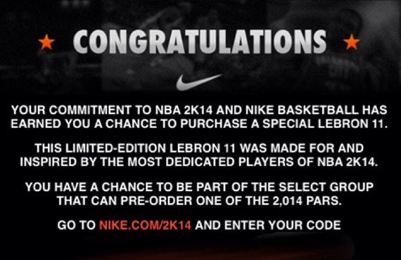 Nike LeBron 11 – NBA 2K14 Edition