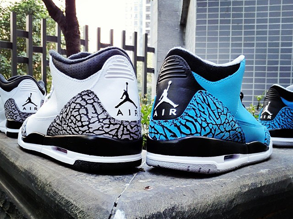 Air Jordan 3 "Infrared 23" vs. "Powder Blue"