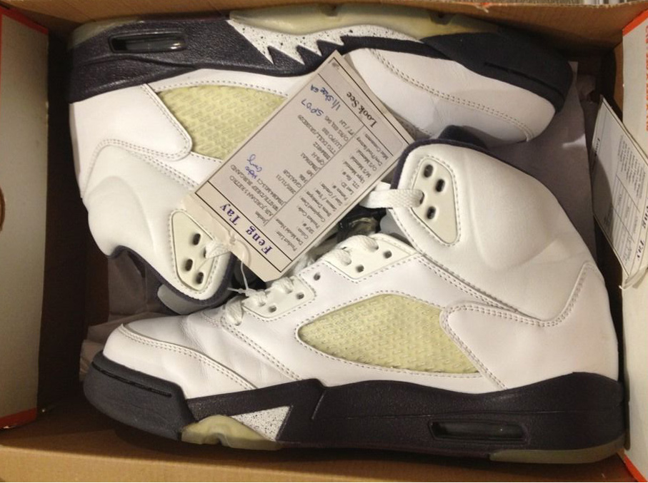 Air Jordan 5 Unreleased White Burgundy Sample 03