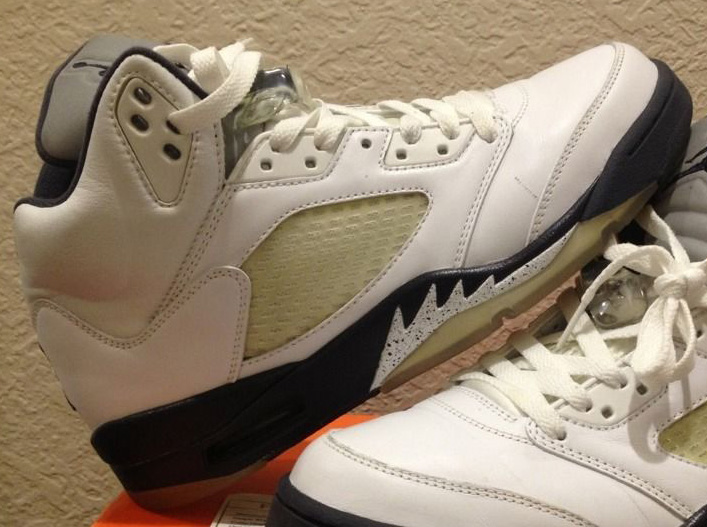 Air Jordan 5 Unreleased White Burgundy Sample