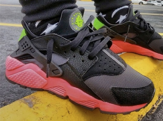 Nike Huarache Anthracite Hyper Punch Electric Green Black
