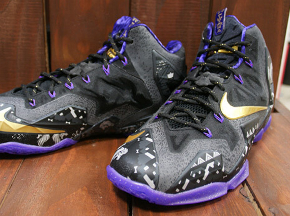 Nike Lebron 11 Bhm Anthracite Metallic Gold Purple Venom 1