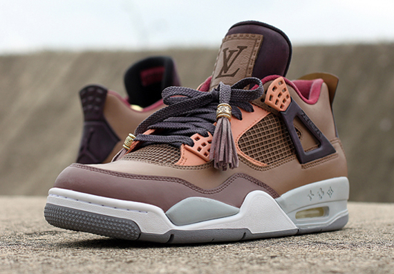 Air Jordan 4 "Patchwork Louis Vuitton Don" by Dank Customs