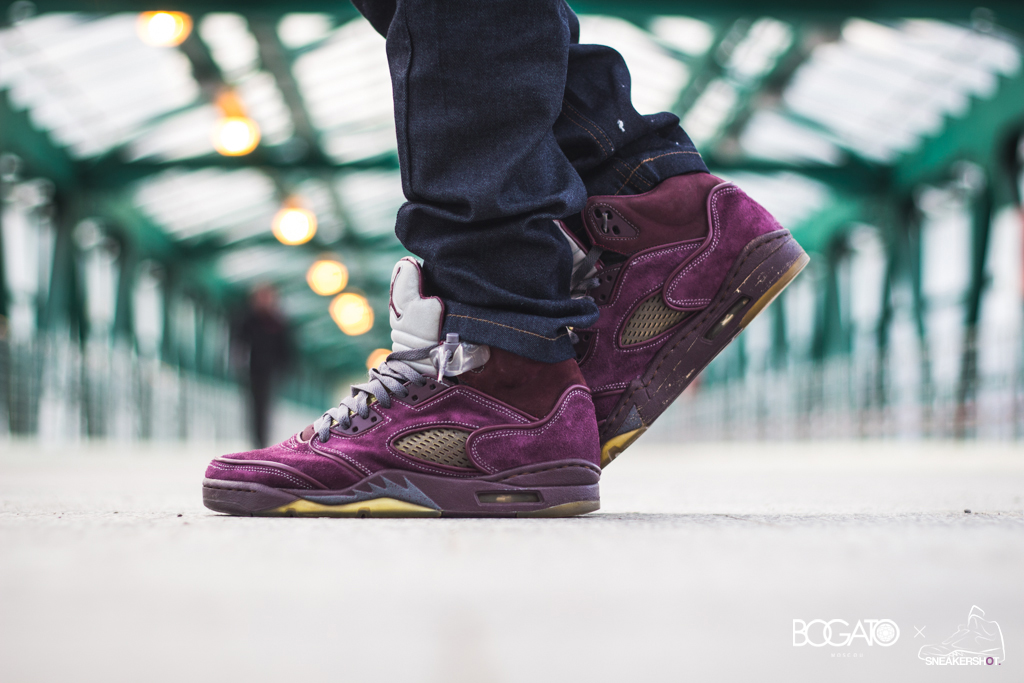 Jordan 5 Burgundy Suede Customs 7