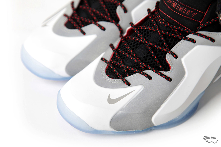 Nike Lil Penny Posite White Reflective Silver Black Challenge Red 3