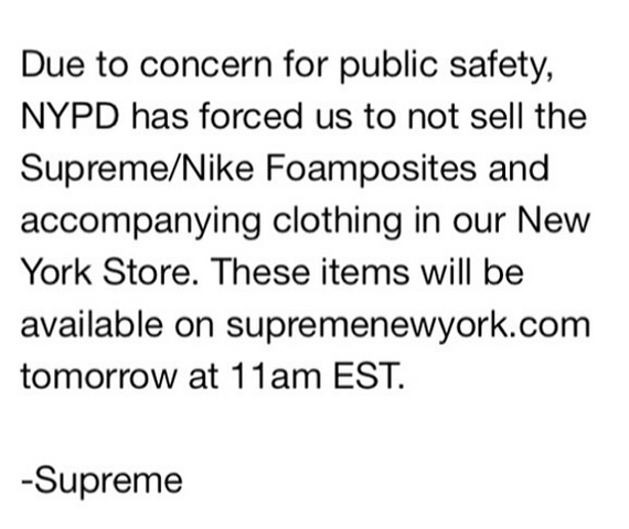 Supreme Foapmosites Cancelled