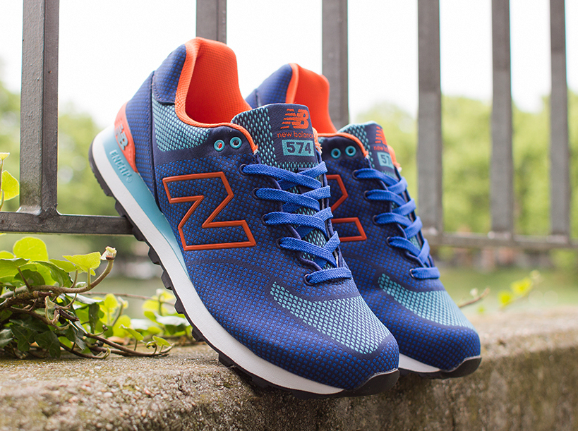 New Balance 574 Woven Blue Orange 01