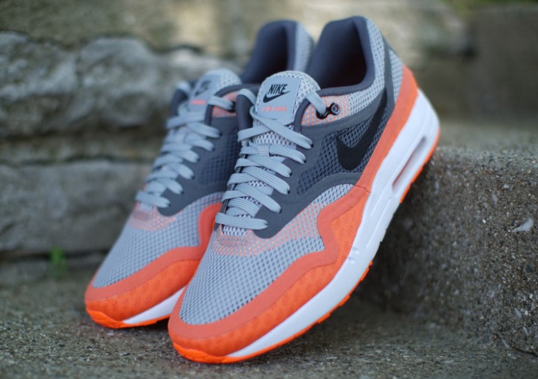 Nike Air Max 1 Breathe – Silver – Black – Dark Grey – Team Orange