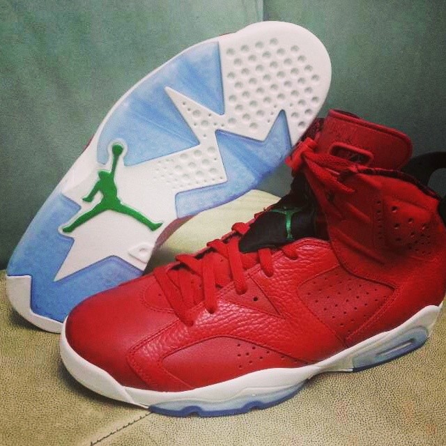 Red Leather Jordan 6 05