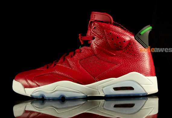 Red Leather Spizike Jordan 6 Retro 2