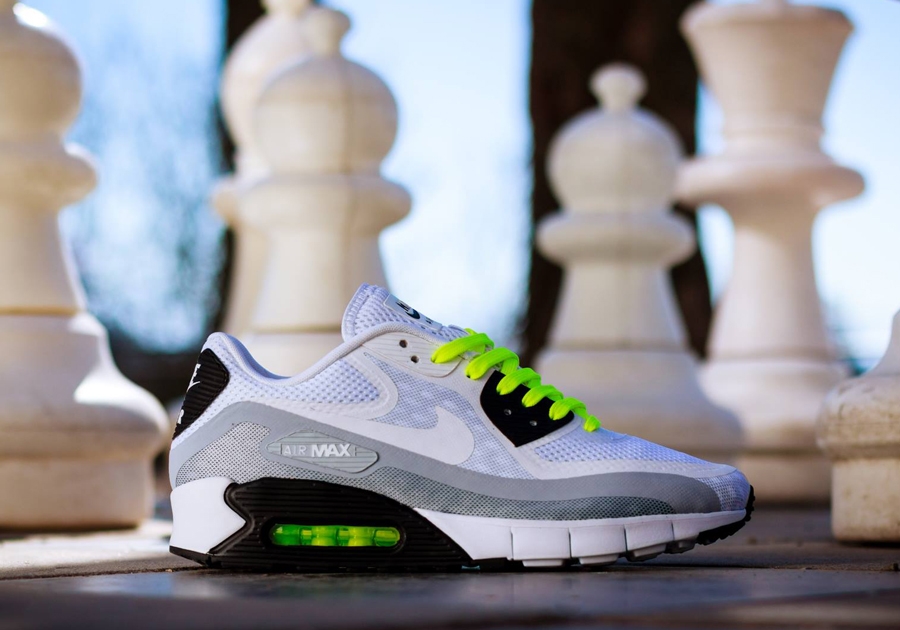 Nike Air Max 90 Breathe - White - Black - Volt