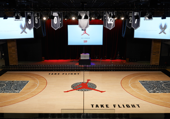 A Look at the Air Jordan XX9 "Take Flight" Basketball Court in Las Vegas