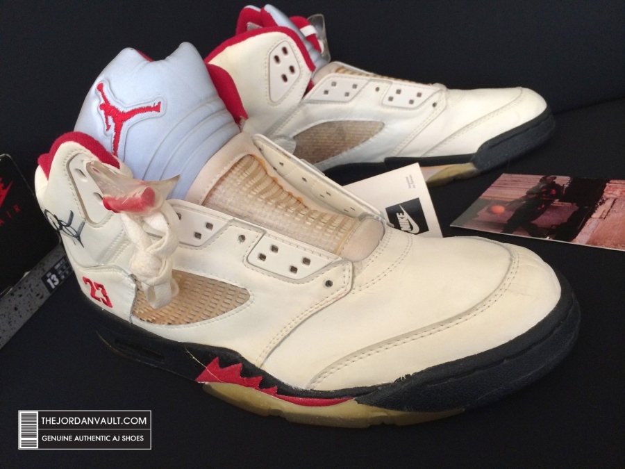 Air Jrodan 5 White Fire Red Michael Jordan Original 07