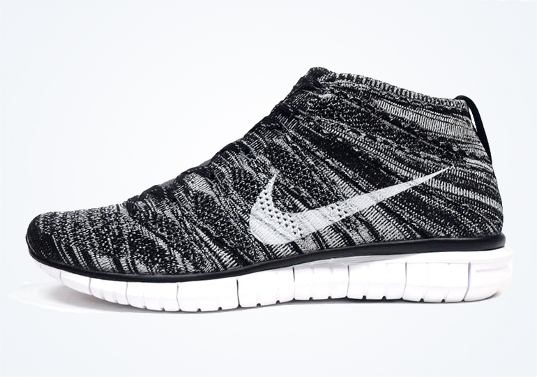 Nike Free Flyknit Chukka Black Grey White 01